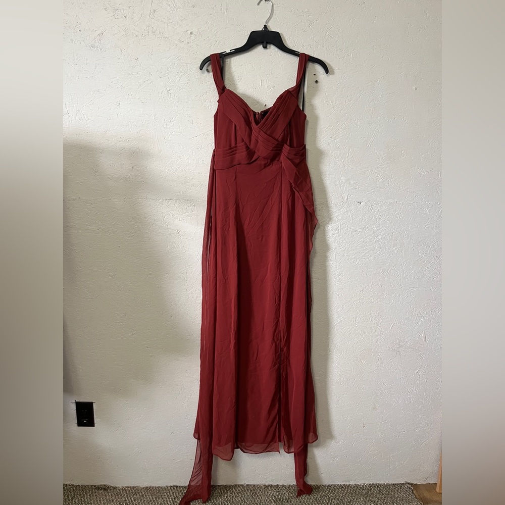 Social Bridesmaids Deep Red Gown